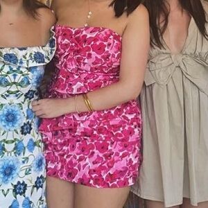 Pink Strapless Babydoll Dress for Weddings